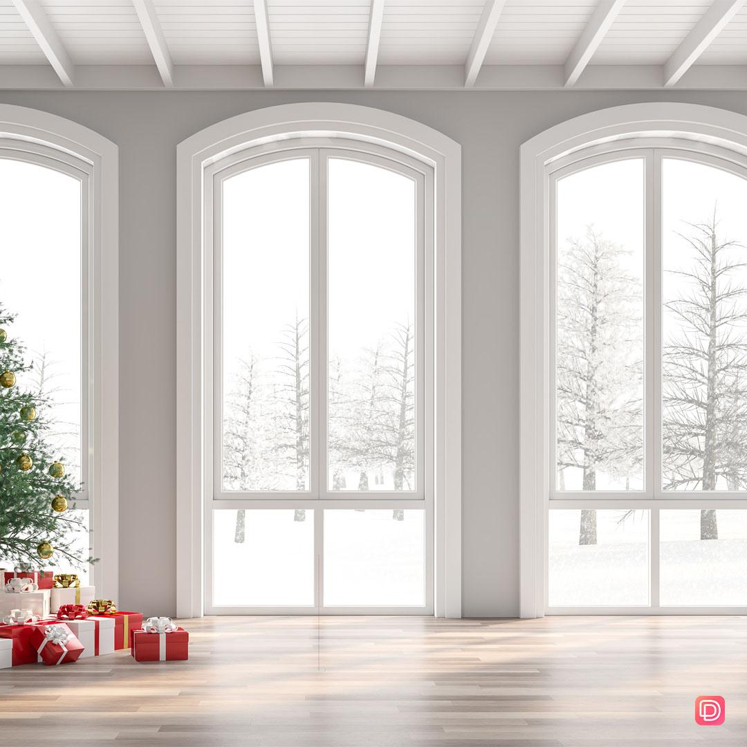 Christmas Snow View Living Room 